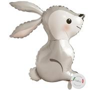 balloa Ballon gonflable XXL en forme de lapin - Ballon à l'hélium - Décoration de fête - Ballon en forme de lapin - Pour anniversaire d'enfant - Cadeau d'anniversaire - Motif animaux de la forêt