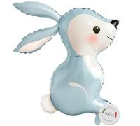 balloa Ballon gonflable XXL en forme de lapin bleu pastel - Ballon à l'hélium - Décoration d'animaux de la forêt - Ballon pour fête prénatale garçon - Cadeau d'anniversaire pour fête prénatale - 50 cm