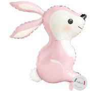 balloa Ballon gonflable XXL en forme de lapin rose pastel - Ballon à l'hélium - Décoration d'animaux de la forêt - Ballon pour fête prénatale fille - Cadeau d'anniversaire - Décoration de fête