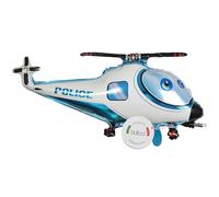 balloa Ballon gonflable XXL - Motif hélicoptère de police - Ballon à l'hélium - Ballon hélicoptère pour fête, décoration de fête d'anniversaire de police - Cadeau d'anniversaire d'enfant garçon et