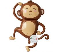 balloa Ballon gonflable XXL singe - Ballon à l'hélium - Motif animal - Ballon safari - Décoration pour fête, cadeau d'anniversaire d'enfant - Figurine animale pour fête à thème - Décoration de fête