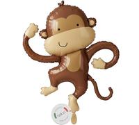 balloa Ballon gonflable XXL singe - Ballon à l'hélium - Motif animal - Décoration de fête - Cadeau d'anniversaire d'enfant - Figurine d'animaux de la jungle pour fête à thème - Ballon singe - 85 cm