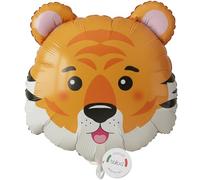 balloa Ballon gonflable XXL Tête de tigre Safari, Ballon à l'hélium, Décoration pour fête, cadeau d'anniversaire d'enfant, Motif animal de tigre, 48 cm