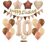 Ballon 10e anniversaire Décorations, ballon rétro anniversaire fille 10 ans, décorations de fête rétro 10e anniversaire, chiffre 10e anniversaire fille garçon, ballon 10e anniversaire (10)