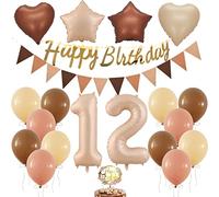 Ballon 12ème déco anniversaire, ballon rétro déco anniversaire fille 12 ans, rétro 12 décorations fête anniversaire, chiffre 12ème anniversaire fille garçon, ballon 12ème anniversaire