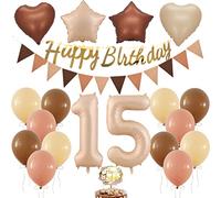 Ballon 15e anniversaire Décorations, ballon rétro anniversaire fille 15 ans, décorations de fête rétro 15e anniversaire, chiffre 15e anniversaire fille garçon, ballon 15e anniversaire
