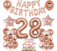 Ballon 28 ans anniversaire femme or rose décoration ballon gonflable 28 ans décoration anniversaire femme or rose set happy Birthday 28 déco