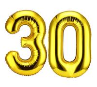 Ballon 30 Ans Anniversaire, 40 Pouces Ballon Chiffre Anniversaire 30 Ans, Chiffre Anniversaire Geant Ballon Helium, Decoration Fête Anniversaire 30 Ans (Doré)