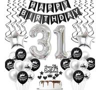 ballon 31 ans anniversaire décoration homme femme noir argent décoration anniversaire 31 ans femme hommes décoration 31 ans anniversaire homme deco ballon 31 anniversaire femme décoration gâteau