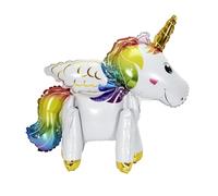 Ballon 3D en Aluminium sur Pied en Forme de Licorne (H60cm)