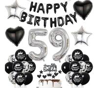 ballon 59 ans anniversaire Femme Homme Noir Decoration Anniversaire Femme 59 Ans anniversaire Homme,ballon anniversaire 59 ans Femme Homme 59 Anniversaire Ballon 59 birthday decoration anni