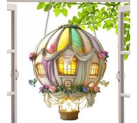 Ballon à air chaud Lanterne solaire de la lampe extérieure portable | 2D LANTERIE DÉCORATIVE DÉCORATIVE LANCE POUR BALCON DE TERRAC