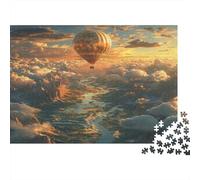 Ballon à air Chaud Puzzle 1000 Pièces Jouet en Bois Cadeau Unique Décoration Intérieure Sea of Clouds Challenge Toy pour Adultes Et Enfants À Partir De 12 Ans 1000pcs (75x50cm)