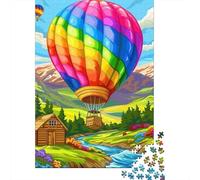 Ballon à air Chaud Puzzle À 1000 Morceaux Papier Épais Ballon Arc-en-Ciel Puzzle Familial Passionnés De Casse-tête Activité Lien Familial Heures Divertissement Garanties 38x26cm/1000pcs