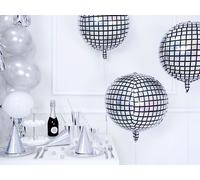 Ballon à bille disco 40cm noir argent irisé