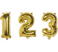 Ballon à chiffres pour anniversaires or 35 cm