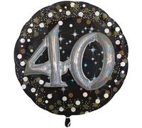 Ballon à feuille Happy Birthday 40 XXL noir 71cm