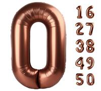 Ballon à l'hélium en forme de chiffre 0 - 101,6 cm - Jumbo en feuille Mylar pour décoration de fête d'anniversaire, de mariage - Ballons numériques pour décoration de fête d'anniversaire de mariage