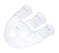 Ballon à Trois Cols 100ml en Verre Borosilicaté, Fond Rond | Verrerie de Laboratoire Transparente, Paroi Épaisse Uniforme, pour Synthèse Organique, Bouchons