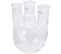 Ballon à Trois Cols 250ml en Verre Borosilicaté pour Distillation | Fond Rond, Parois Épaisses et Col Coudé, Observation Facile du Liquide, Usage Organique