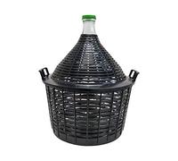 Ballon à vin en verre dans un panier en plastique - Qualité supérieure - Verre italien Fabriqué en Italie (20 l)