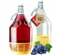 KADAX Lot de 2 bonbonne en Verre 5L - Ballons de Fermentation pour vin, bière & cidre