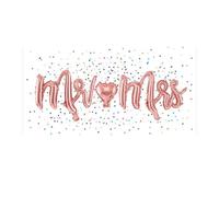 BALLON ALU MARIAGE MR MRS OR ROSE 69X125CM