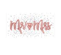 BALLON ALU MARIAGE MR MRS OR ROSE 69X125CM