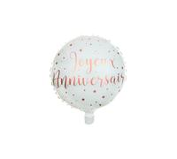 BALLON ALU ROND JOYEUX ANNIVERSAIRE Ø45CM ROSE GOLD