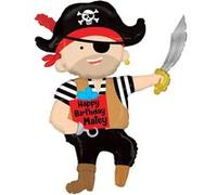ballon aluminium anniversaire pirate 112cm - grabo 35268-p Noir G