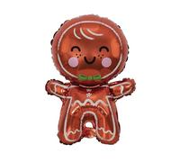 Ballon aluminium bonhomme de pain d'épices - noël