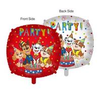 BALLON ALUMINIUM CARRÉ PAW PATROL PARTY 46CM Blanc / Rouge, Bordeaux