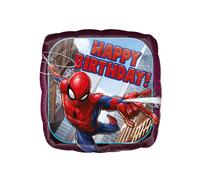 Amscan Ballon aluminium carré Spider-Man Happy B-day 43 cm Multicolore