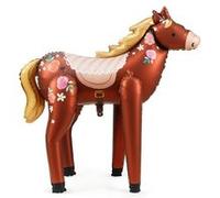 ballon aluminium cheval fleuri 101x105cm marron - générique fb229 Marron G