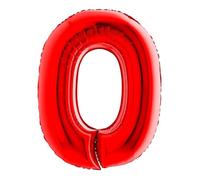 BALLON ALUMINIUM CHIFFRE 0 102CM ROUGE