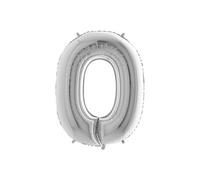 Ballon Aluminium Chiffre 0 Argent 26 66 Cm Grabo Balloons - Argent