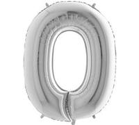 Ballon Aluminium Chiffre 0 Argent 26 66 Cm Grabo Balloons - Argent