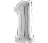 ballon aluminium chiffre 1 102cm argent - grabo 091s-p Gris G