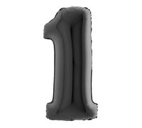 BALLON ALUMINIUM CHIFFRE 1 102CM NOIR