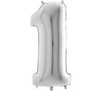 Ballon Aluminium Chiffre 1 Argent 26 66 Cm Grabo Balloons - Argent