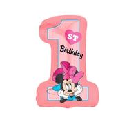 amscan - BALLON ALUMINIUM CHIFFRE 1 MINNIE 48X71CM ROSE