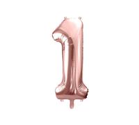 Ballon aluminium chiffre "1" or rose 86 cm