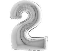 ballon aluminium chiffre 2 102cm argent - grabo 092s-p Gris G