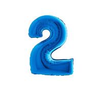 ballon aluminium chiffre 2 102cm bleu - 002b-p