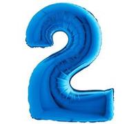 ballon aluminium chiffre 2 102cm bleu - 002b-p