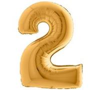 ballon aluminium chiffre 2 102cm or - grabo 022g-p Jaune G