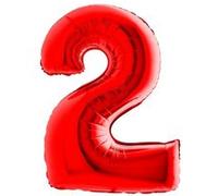 ballon aluminium chiffre 2 102cm rouge - grabo 082r-p Rouge G