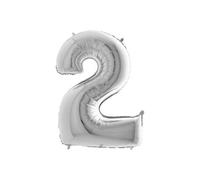 Ballon Aluminium Chiffre 2 Argent 26 66 Cm Grabo Balloons - Argent