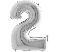 Ballon Aluminium Chiffre 2 Argent 26 66 Cm Grabo Balloons - Argent