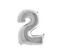Ballon Aluminium Chiffre 2 Argent 26 66 Cm Grabo Balloons - Argent